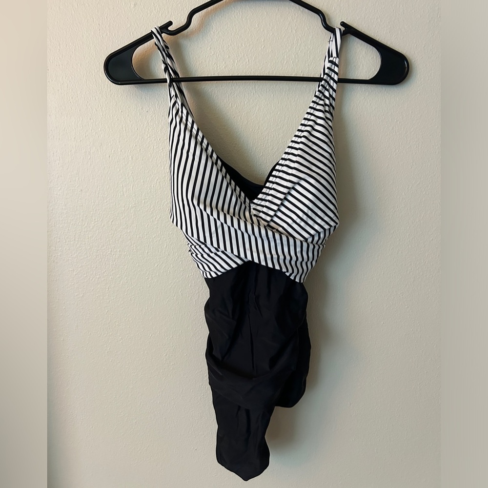 Black and White One Piece Swimsuit